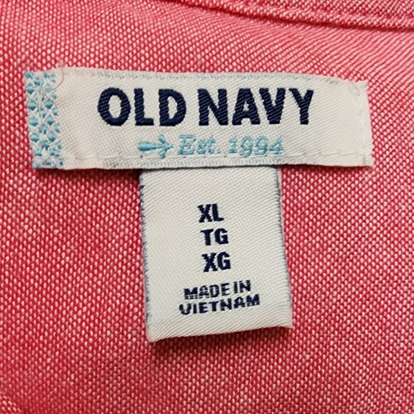 Old Navy Shirt Red Denim Look Button Down Long Sleeve Women's XL - Picture 8 of 8